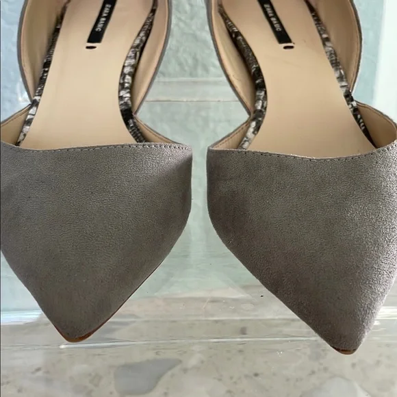 ZARA grey suede kitten heels Excellent - Picture 5 of 9